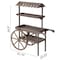 Vintiquewise Antique Rustic Solid Wood Display Rack, 3 Tier w/Wheels, Wood Wagon w/Shelves QI004639 - alternate 2
